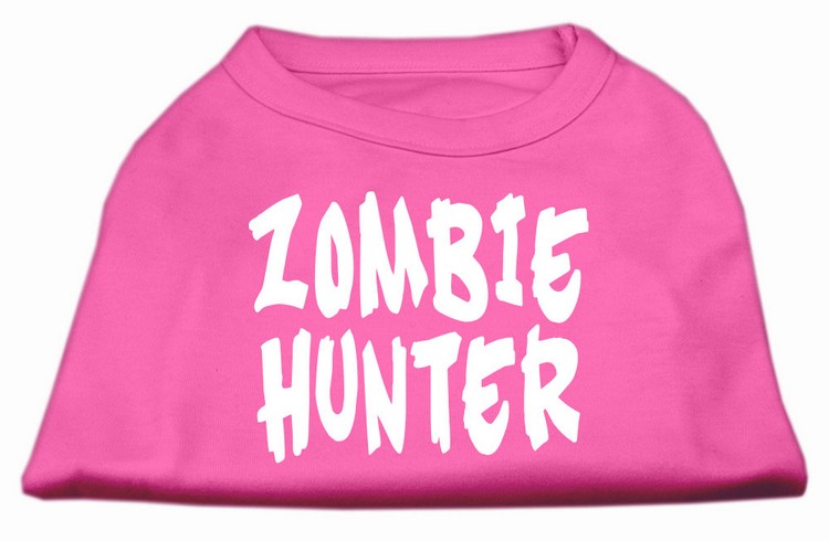 Zombie Hunter Screen Print Shirt Bright Pink XS